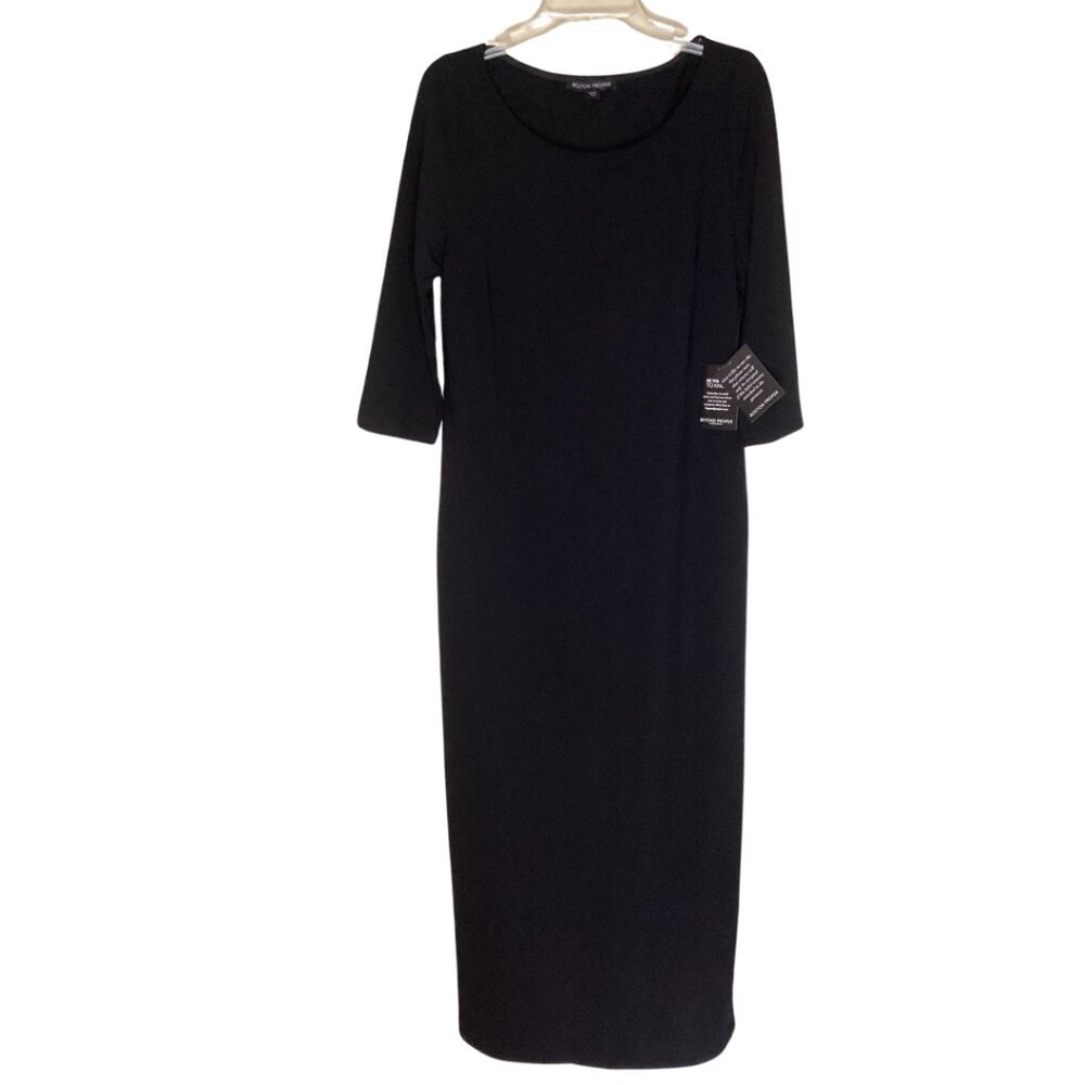 NWT Boston Proper Dress Women’s M Medium Black Maxi Long 3/4 Sleeve